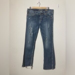 Silver jeans Frances 18” bootcut destroyed distressed W32/L31